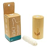 VIGOROUS nachhaltige Zahnseide im Bambus Spender – 30m Dental Floss, ungewachst zur Interdentalreinigung, vegan Ultra Zahn Floss, ohne Plastik, aus Maisstärke