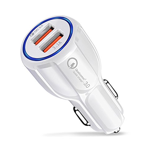 TecMac TM-WC-WHT Dual Port Car Charger (White)