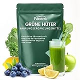 Grüne Entgiftungspulver, 200g Grüner Helper, Superfood Pulver Helfer Pflanzenpulver mit Matcha, Gerstengras, Spirulina & Heidelbeeren, Rich in Macronutrients, Micronutrients & Fiber, Vegan