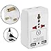 Yubi Power TMA325AU Travel Adapter with 2 Universal Outlets and 2 USB 2.0 Ports - Built in Surge Protector & Light Indicator - Plug Type Type D Works with India, Ghana, Guyana, Iraq, Vietnam and More