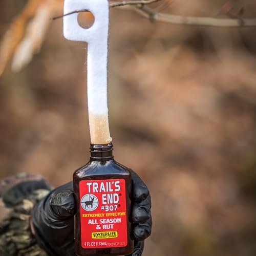 Wildlife Research Center Trail’s End #307 All-Season and Rut Buck Lure, Proven Doe Estrus Scent with Complex Blend Appealing to Rut, Hunger & Curiosity Instincts, 4 FL OZ Bottle + 1 Magnum Key-Wick