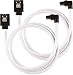 Produktbild Corsair Premium Sleeved SATA 3 Kabel gewinkelt / gerade (6Gbps, 60 cm 90°) Weiß