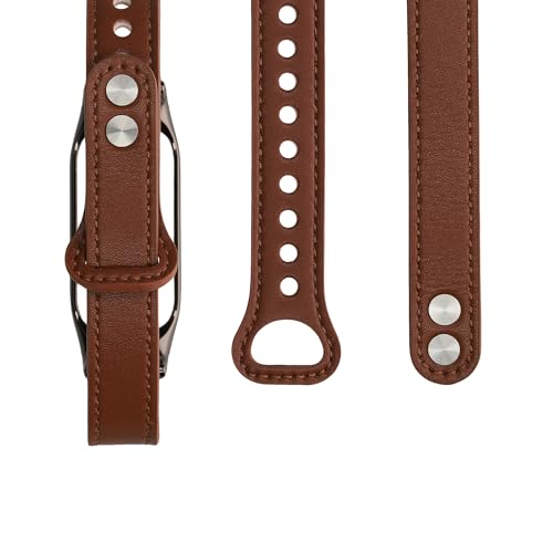 kwmobile Armband kompatibel mit Xiaomi Mi Band 7 - Echtleder Fitnesstracker Sportarmband Band