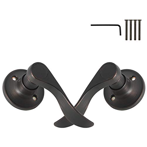 Probrico Pack Of Two Dummy Door Lever For Left Hand And Right Hand Oil Rubbed Bronze Interior Door Handle Wave Style Non-Turning Door Knob Stainless Steel #TOP4