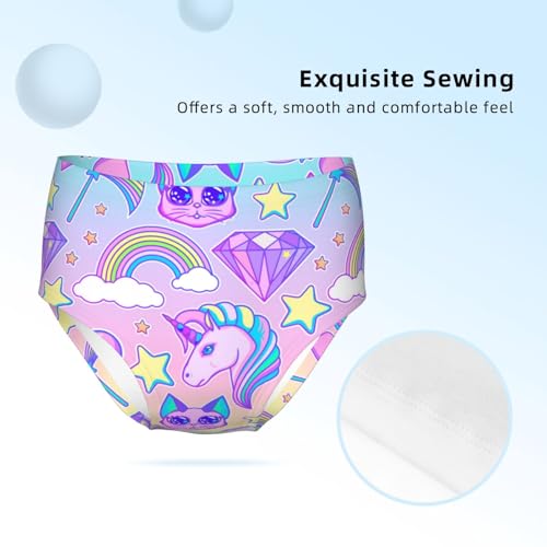 Magical Rainbow And A Unicorn Girls' Underwear Soft Cotton Little Girls Panties Comfort Briefs3