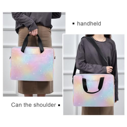 Bolsa de hombro para laptop con correa acolchada y bolsillo para accesorios con arcoíris 2