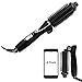 Travel Hair Curling Brush Folding Portable Dual Voltage 100-240V Two Plugs for USA and Europe Heated Ceramic Iron Hair Straightener Brush MCH Heating Technology Anionic Hair Care Black SU001BK