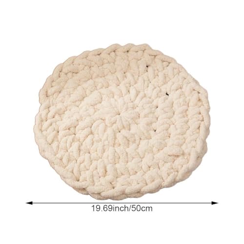 Cojín para silla plano解决座椅僵硬: Almohada redonda tejida de 50cm 5