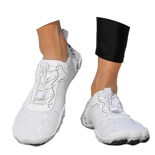 Generisch 2026 nuevas llegadas zapatillas mujer mujer zapatillas de agua para actividades al aire libre, senderismo, natación, paseos por la playa, transpirables, sin cordones, suela plana, Blanco, 41