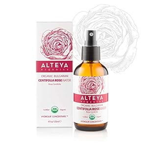 Alteya Organic Centifolia Rozenwater Spray 120ml glazen verstuiver – 100% USDA biologisch gecertificeerd puur authentiek…