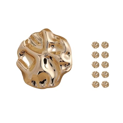 Dinghaole 10 PCS Boutons Métalliques Dorés 23 Mm - Design Vintage Irrégulier Pour Cardigans, Manteaux &amp; Loisirs Créatifs