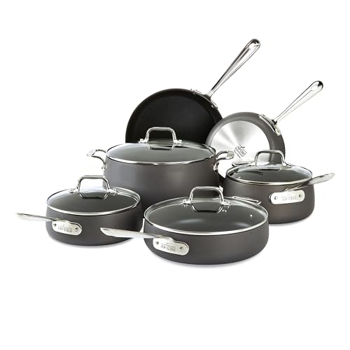 All-Clad E785SC64 Ha1 Hard Anodized Nonstick Dishwasher Safe PFOA Free Cookware Set, 10-Piece, Black by All-Clad - Used condition - CA$529.99