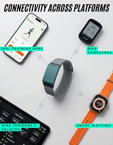 Rechargeable Heart Rate Armband Bluetooth ANT+ Compatible with Peloton Wahoo Strava Optical HR Sensor for Fitness Training Running and Indoor Cycling