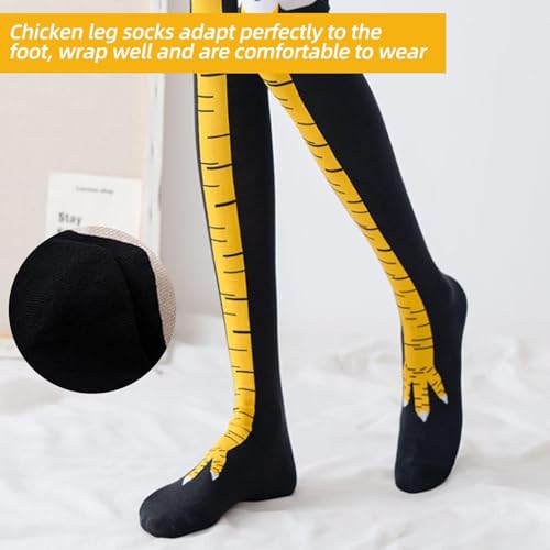 AINIUNIU 2 Paar Hühnerfüße Strümpfe, Chicken Leg Socks, Fun Hühner Legs Sock, Hühnerbein Kniestrümpfe Ofenrohrsocken, Kostüm Damen Hühnersocken Geschenke, Personalisierte Witzige Socken