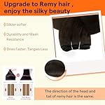 Full Shine Straight Remy Hair Weft Extensions Sew In Weft Hair Extensions Full Head Double Weft Hair Color 2 Darkest Brown Weft Human Hair Bundles 105 Grams 18 Inch Sew In Extensions Soft Hair - Image 5