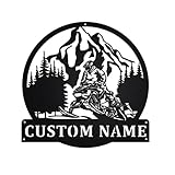Nanlili PoroX Snowmobile Metal Home Decor, Personalized Snowmobiler Name Sign, Custom Jump Wall Art, Signs for, Decoration Room, 8 inch, Black