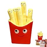 Plesuxfy Jouet en Peluche Frites - Oreiller en Peluche pour Frites à Usage Multiple,Coussin de canapé Doux de Dessin animé, Monde délicieux d'oreiller en Peluche Amovible, Jouets pour Enfants Mignons