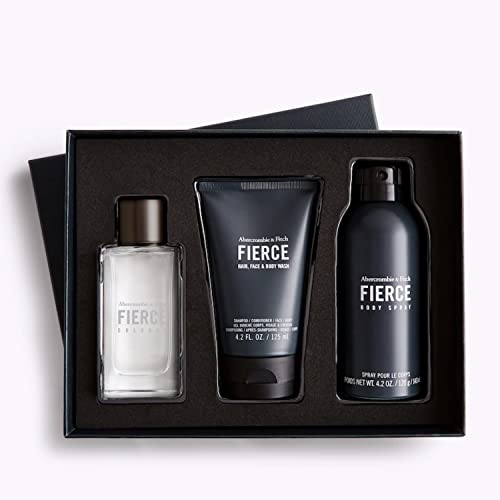 Abercrombie & Fitch Fierce Eau De Cologne Gift Set For Men - (1.7 Oz) Cologne, Hair & Body Wash And Body Spray #TOP21