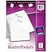 Avery Binder Pockets, Clear, 8.5" x 11", Acid-Free, Durable, 5 Slash Jackets (75243)