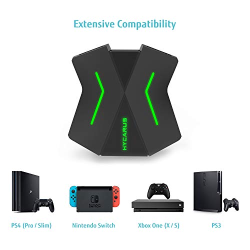 [Support 3.5mm Headset] HYCARUS Keyboard and Mouse Adapter for Nintendo Switch/Xbox One/ PS4/ PS3, PS4 Keyboard Adapter 
