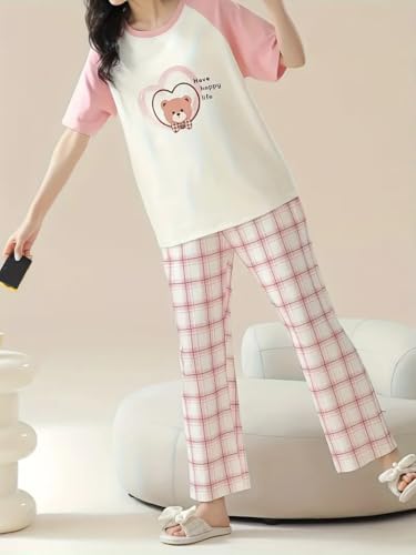 Image of Louis Luxe Womens Korean Night Dress || Full Pyjama Set || Korean Nightsuit || Women Nightwear ||Round Neck Full Sleeve Nightsuit || Loungewear || Everyday Nightdress