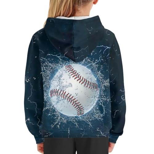 Image of WELLFLYHOM Boys Hooded Sweatshirts Hoodie Pullover Cool Graphic Crewneck Blouses Size 6-16
