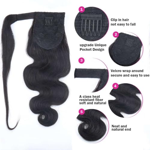 Extensions de cheveux humains Remy haut de gamme pour queue de cheval 55cm - 3