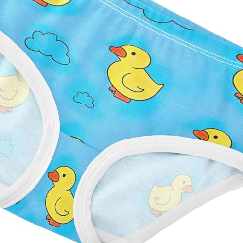 Girls Underwear Toddler 2t Cotton Cute Panties Girl Fun Underpants Briefs Cute Yellow Ducks Blue4