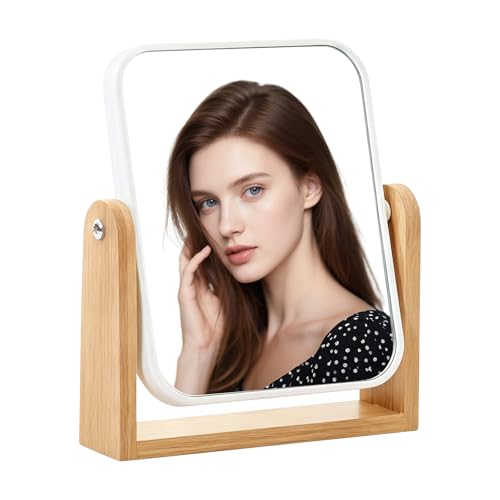 Feirdhoo 3X/1X Espejo cosmético con aumento, espejo de mesa giratorio 360°, espejo de doble cara Super HD, espejo de maquillaje para maquillaje, cuidado facial y afeitado