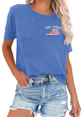 Image of Ithalt Women 4th of July Shirt Fourth of July Shirts USA Sequin Tshirt American Patriotic T-Shirt Stripes Tee Tops