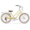 sixthreezero EVRYjourney Women's 7-Speed Step-Through Hybrid Cruiser Bicycle, 26" Wheels with 17.5" Frame, Cream with Brown Seat and Grips, Model:630034 & Firmstrong Classic Beach Cruiser Bicycle Bell #2