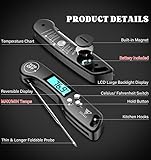 DOQAUS Digital Meat Thermometer, 2 Pack Instant Read Food Thermometer for Cooking, Kitchen Probe with Backlit & Reversible Display, Cooking Temperature for Turkey, Bread, Baking, Sourdough - Image 8