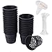 Paniers Hydroponiques Plastique Pot Plantation Hydroponique Pots hydroponie Réutilisable Panier Plante Aquatique pour Culture hydroponique aéroponique, hydroponie Plantation de légumes (30pcs, Noir)