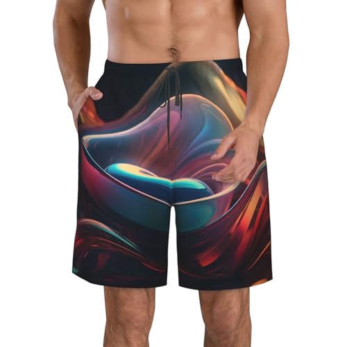 Men's Swim Trunks Colored Glass Products Quick Dry Board Shorts Mens Bathing Suit Beach Swimwear with Pockets
