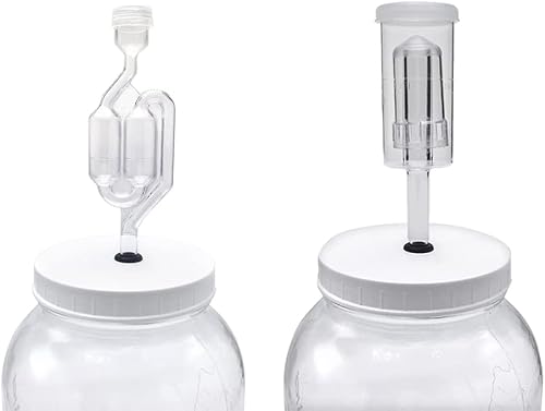 Miniatura 5 de Fermentaholics Airlock - Paquete de 4 esclusas para elaboración de cerveza y fermentación, uso con tapón de goma perforado, tapa con ojales, para