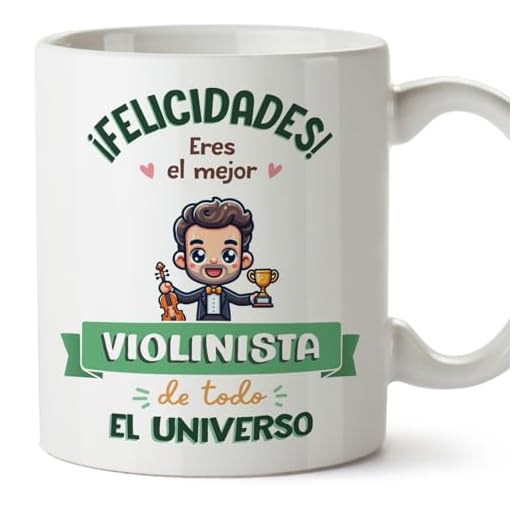 MUGFFINS Tazas para VIOLINISTA hombre - En Español - Mejor Universo Trofeo - 11 oz / 330 ml - Regalo original y divertido