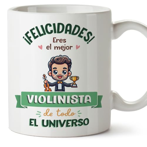 MUGFFINS Tazas para VIOLINISTA hombre - En Español - Mejor Universo Trofeo - 11 oz / 330 ml - Regalo original y divertido