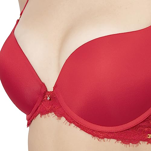 Image of Amante Solid Padded Wired Demi Coverage Level-2 Push Up Bra