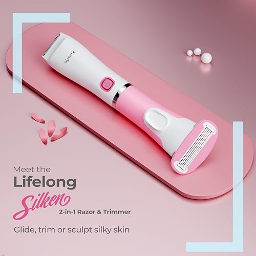 Image of Lifelong 2 In 1 Razor & Hair Trimmer for Woman | Mini Hair Remover Machine | Intimate Trimmer for Female | All in One Electric Shaver for Arms, Underarms, Legs, Bikini |Private Part, Full Body Shaver