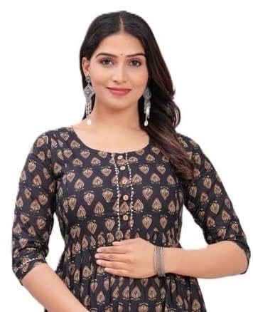 Image of Women Feeding Kurti for Women Cotton Maternity Kurta with Nursing Zip for Pre & Post Pregnancy