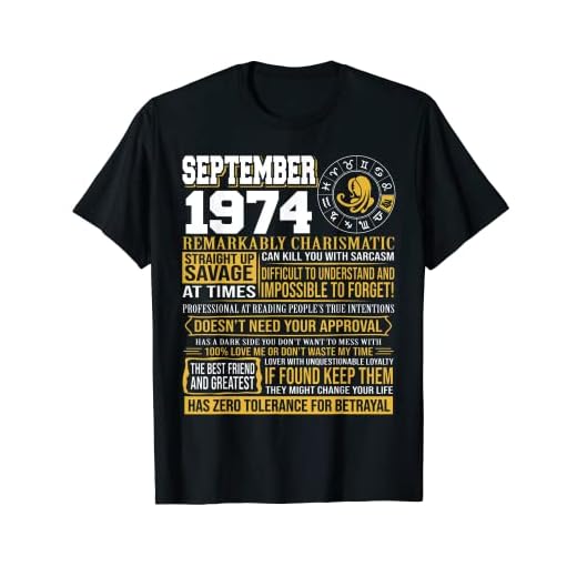 Regalos de cumpleaños de septiembre - Nacido Septiembre Virgo 1974 Divertido Camiseta