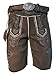 Produktbild Alpenlife Kurze Herren Trachten Lederhose mit Gürtel, Dunkelbraun, Büffel Leder, Charisma (54, Dunkelbraun)