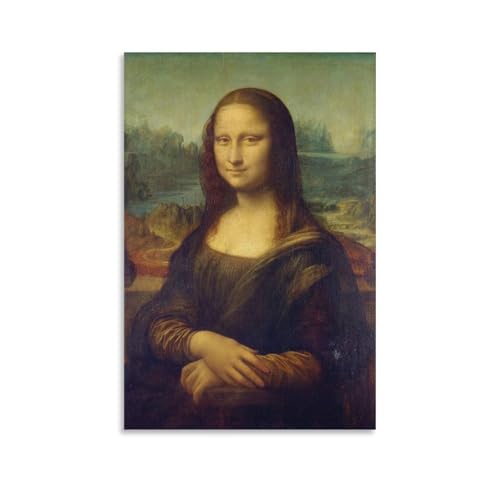 MAIHAIBAO Mona Lisa Canvas Wall Art - Leonardo Da Vinci Famous Classic Painting Poster - Vintage Renaissance Aesthetic Decor for Living Room & Office - 12x18 Inch (Unframed)