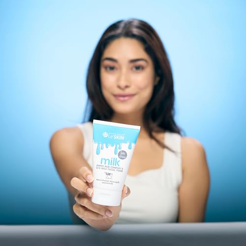 Image of Le'SKIN Hydrating Face Wash - Milk Protein Facial Foam, Brightening & Deep Cleansing - Suitable for All Skin Types - 100 ml, Made in Thailand
