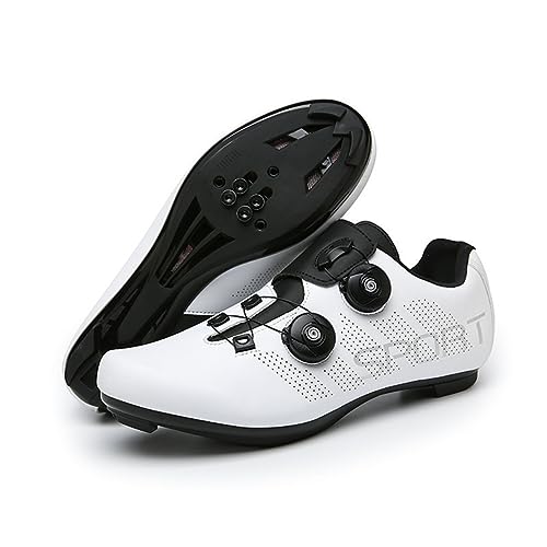 Hixingo Zapatilla de Ciclismo Hombre, Zapatos Bicicleta de Carretera Moda Exterior MTB Compatibles con SPD/SPD-SL Lock System Unisex Zapatillas de Ciclismo Respirables Antideslizantes
