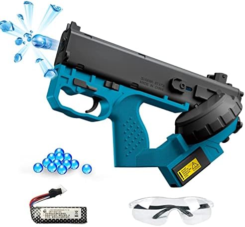 GelBom Quasar Stats Electric Gel Ball Blaster for Outdoor Activities Shooting Games, Eco-Friendly Water Bead Splatter Ball Gun with Adjustable Semi or Automatic Dual Modes for Adults and Kids, Blue