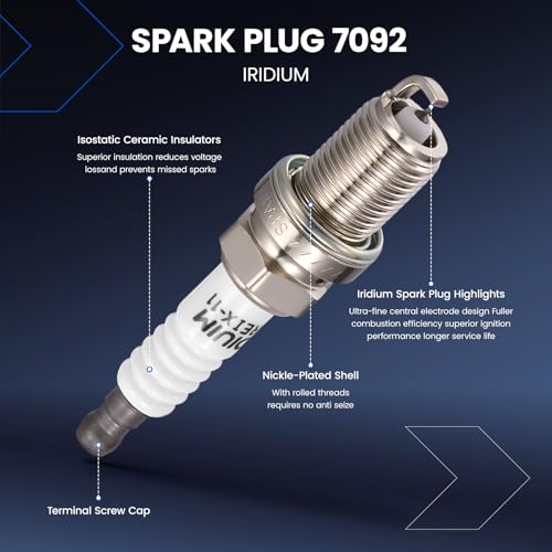 Image of 4-Pack UF483 Ignition Coils & 7092 Spark Plugs Kit Compatible with Audi A4 A4 Quattro 2002-2006, Compatible with Audi A6 A6 Quattro 2002-2004, 3.0L V6 - Replaces 06C905115M 06C905115A GN10444