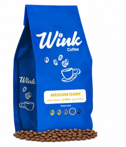 Wink Coffee Medium Dark Roast Espresso Whole Bean Coffee, 2.2 lb ...