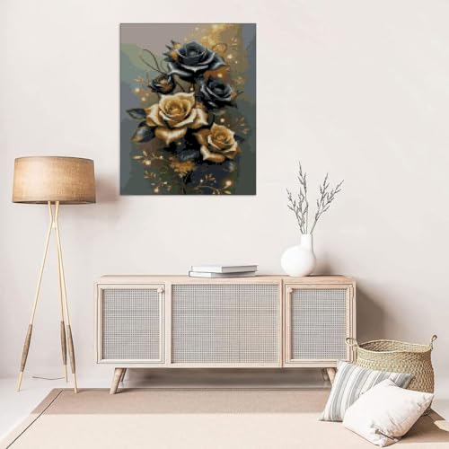 Image of MYBISYMQQ Stamping Cross Stitch Kit Flowers, Counting Cross Stitch Kit for Adult Beginners, Full Line DIY Cross Stitch Stitching Kit for Home Decor Cross Stitch Patterns 15.7x11.8inches