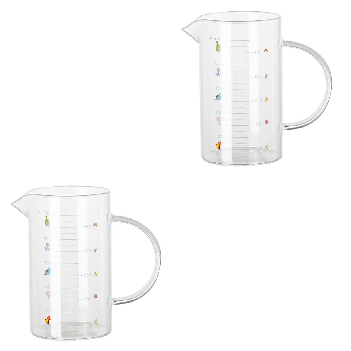 3 pcs and Jug Container Drinking Tea Easy Microwave Tool High Glass Cooking Cream Sugar Maker Transparent Kitchen Measurements Use V- Measure Pitcher Shaped Frothing Art Mug (Color : Assorte